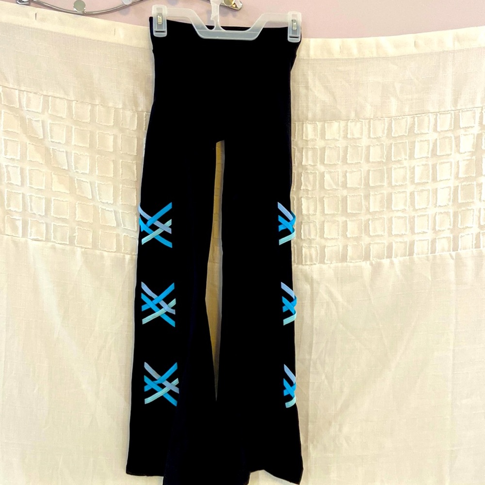 Black flared leggings